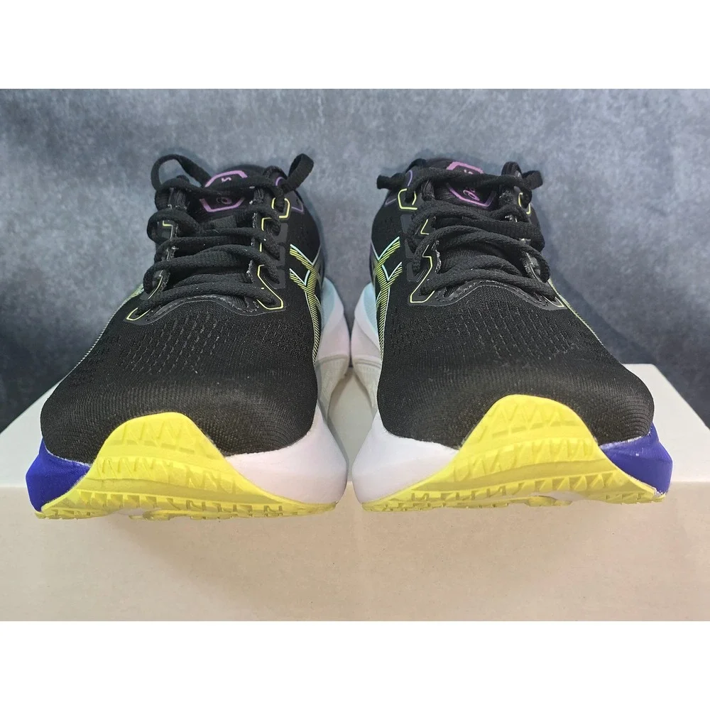 EUC ASICS Gel-Kayano 30 Black Glow Yellow Running Shoes Women 8.5
